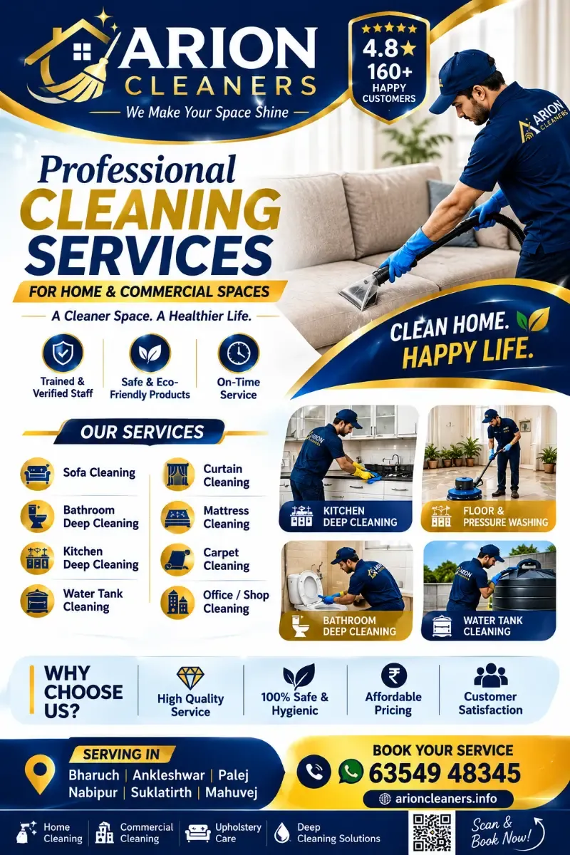 Arion Cleaners – Professional Deep Cleaning Services in Bharuch & Ankleshwar - Services in Ahmedabad (Image 1)