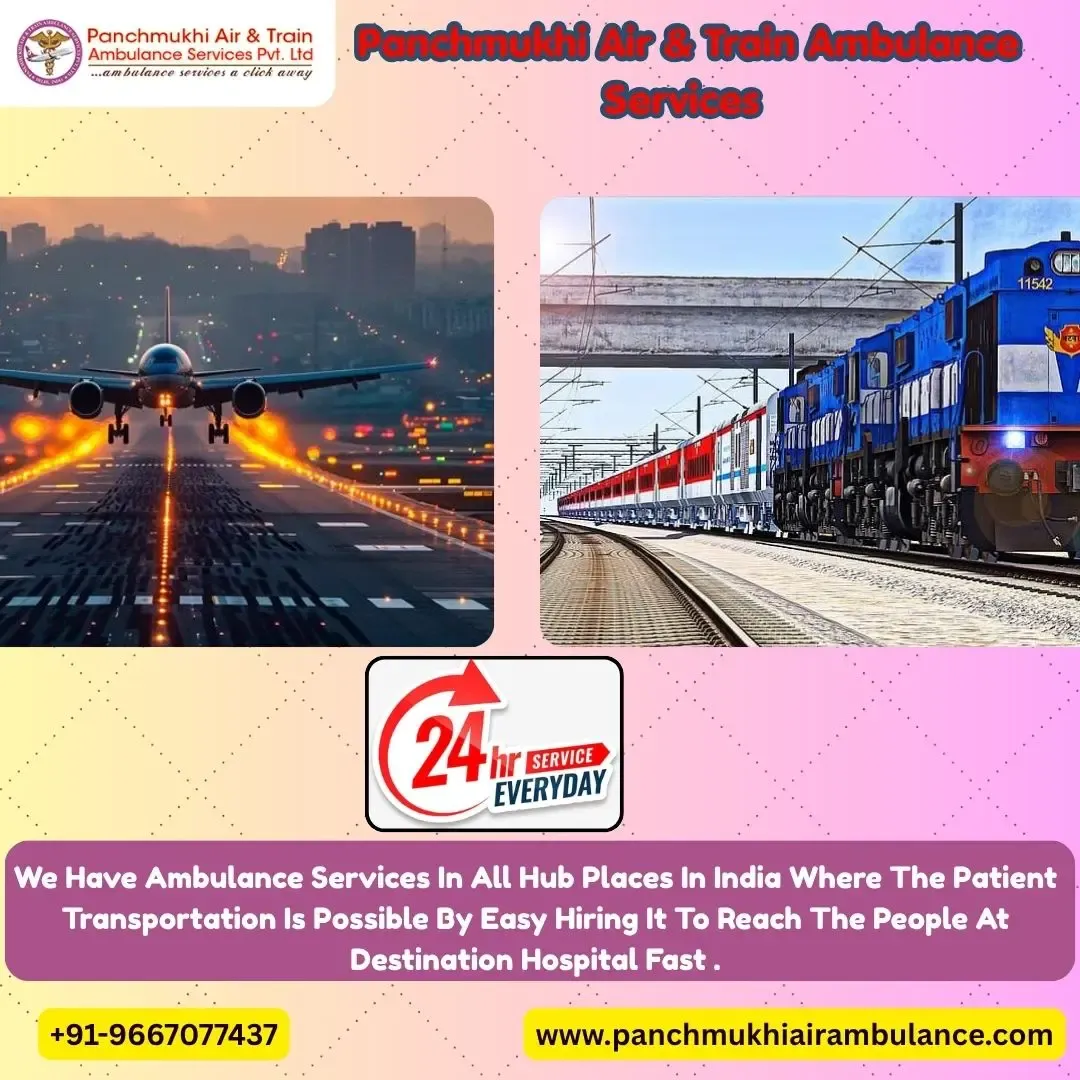 Hire Panchmukhi Air and Train Ambulance Service in Bhopal with Reliable Medical Device - Services in Patna (Image 1)