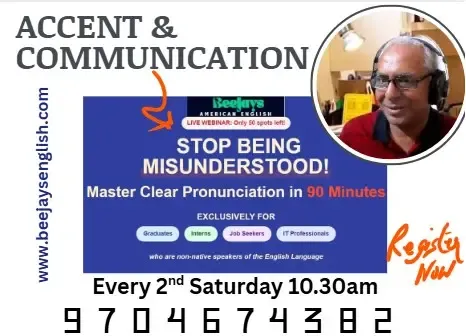 Beejay,s American Accent MasterClassfor S/W Professionals and AI StartupEntrepreneurs - Education in Hyderabad (Image 3)